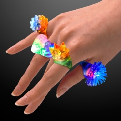 Blinking Soft Rings (Pack of 12) Blinking Soft Rings, blinking, flashing, light up, rings, party favor, new year's eve, birthday, wholesale, inexpensive, bulk, multi-color