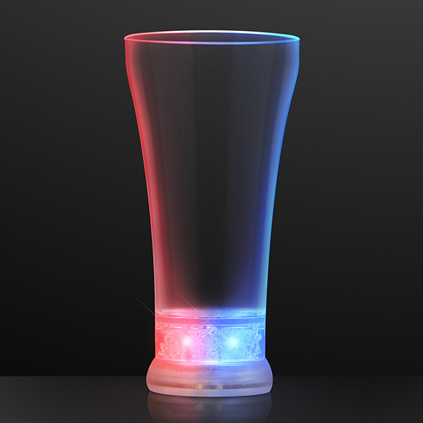Patriotic LED Pilsner Glasses (Pack of 12) LED Pilsner Glasses, red white blue, july 4th, patriotic, memorial day, cups, light up, wholesale, inexpensive, bulk