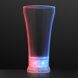 Patriotic LED Pilsner Glasses (Pack of 12) LED Pilsner Glasses, red white blue, july 4th, patriotic, memorial day, cups, light up, wholesale, inexpensive, bulk