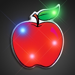 Flashing Red Apple Flashing Pin (Pack of 12) Flashing Red Apple Flashing Pin, flashing, light up, apple, pin, party favor, teacher, school, wholesale, inexpensive, bulk