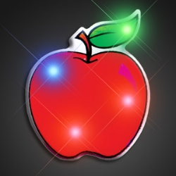 Flashing Red Apple Flashing Pin (Pack of 12) Flashing Red Apple Flashing Pin, flashing, light up, apple, pin, party favor, teacher, school, wholesale, inexpensive, bulk