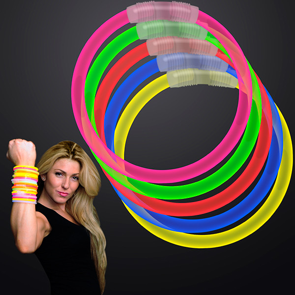 8" Glow Bracelet - Assorted (Pack of 100) LED Assorted Color Glow Bracelets, 8" Glow Bracelets, Light up Bracelets, Themed Parties, Assorted Color Glow Bracelets
