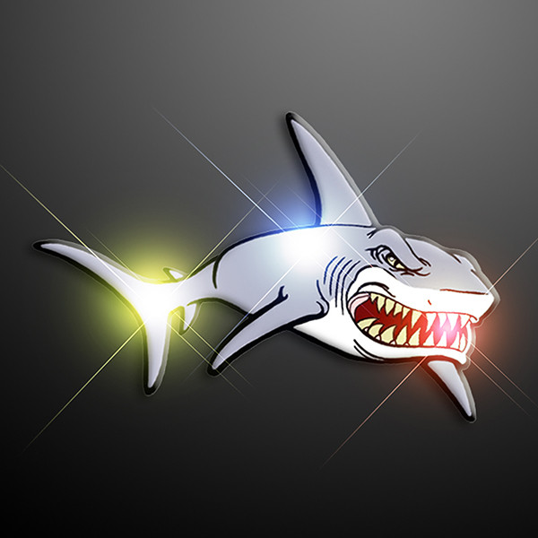 Shark Flashing Pins (Pack of 12) LED Shark Flashing Pin, Shark Flashing Pin, Light up Pins, Shark Pins, Themed Parties