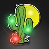 Cactus Flashing Lights (Pack of 12) LED Cactus Flashing Lights Pins, Cactus Flashing Light Pin, Light up pins, Flashing light up pins