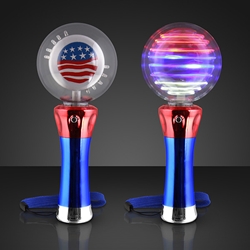 Light Up Magic Spinning American Flags (Pack of 12) Light Up Magic Spinning American Flags, light up, american, flag, red white blue, party favor, patriotic, july 4th, memorial day, wholesale, inexpensive, bulk