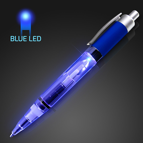 Blue Light up plastic pen. These blue light up pens are great for when the lights are too bright, but documents still need signed.