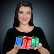 Assorted Large light up gift box ornaments. Great for those who prefer white lights on their trees, but still want a little color.