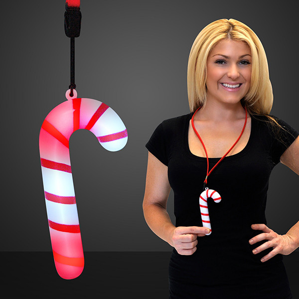 Light Up Candy Cane Necklace. This Candy Cane necklace is the perfect addition to any holiday party outfit.