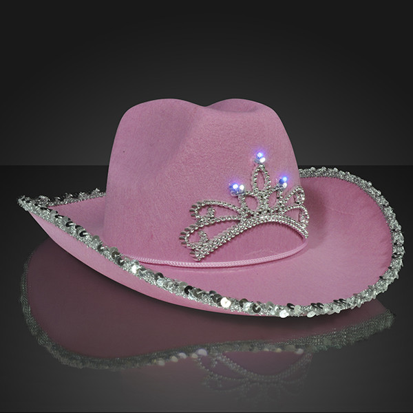 Light Up Western Pink Cowgirl Hat. This light up western pink cowgirl hat lets little ladies run the wild wild west.