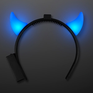 Blue LED Devil Horn Headband. This Blue LED  Devil Horn Headband is perfect addition to a Halloween outfit.