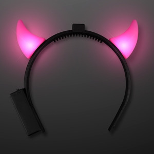 Hot Pink LED Devil Horns Headband. This Hot Pink Devil Horns Headband is the perfect addition to a Halloween outfit.