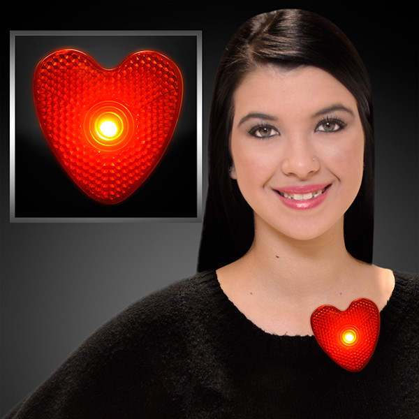 LED Blinking Red Heart Clips. These Blinking Red Heart Clips are perfect for any valentines day outfit.