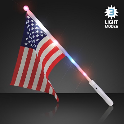 Light Up American Flags with Three Light Modes. These Light Up American Flags are the perfect addition to any fourth of July party.