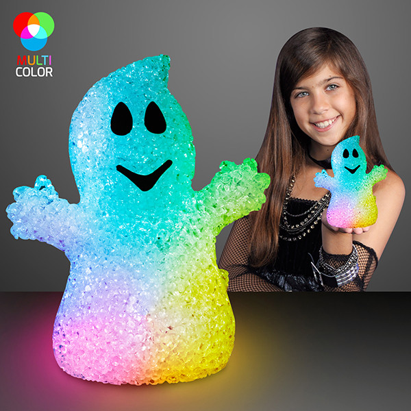Halloween Ghosts with Color Change LEDs. These Color Changing Ghosts are the perfect table addition for Halloween parties.