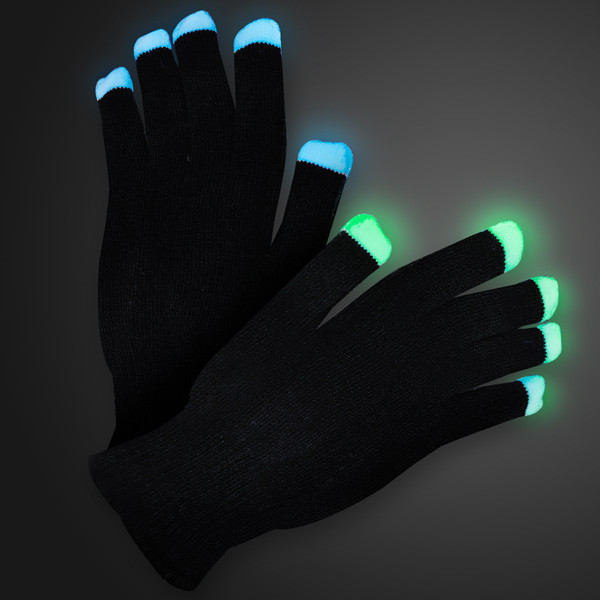 Light Up Black Gloves. These Light Up Black Gloves are the perfect additions to glow in the dark party outfits.