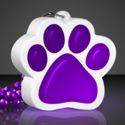Light Up Purple Paw Print Necklace. This Light Up Purple Paw Print Necklace is perfect for glow in the dark parties.