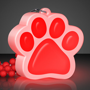 Light Up Red Paw Print Necklace. This Light Up Red Paw Print Necklace is perfect for glow in the dark parties.
