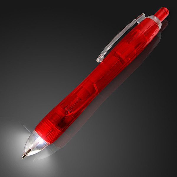 White LED Light Tip Red Pen. This Light Up Tip Red Pen is perfect for when the lights are two much, but the work goes late into the night.