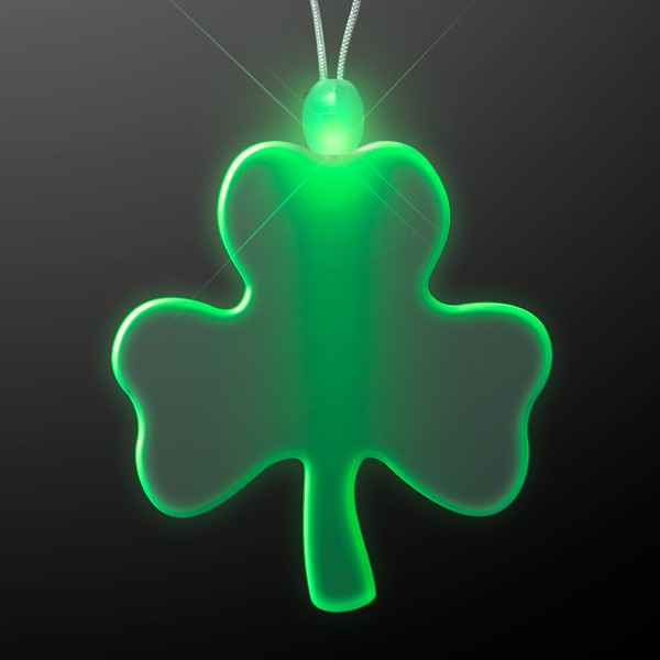 Light Up Acrylic Shamrock LED Necklace. This Light Up Shamrock Necklace is the perfect accessory for any St. Patricks Day outfit.