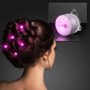 Pink/Pink Blinking LED Clip on Pins. These LED Clip on Pins are the perfect accessory to add a little flare to any outfit.