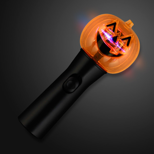 Halloween Pumpkin Wand w/ Spinning Lights. This Pumpkin Wand with Spinning Lights is the perfect night time flashlight especially for Halloween.