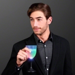 LED Wine Glass w/ Black Base. This LED Wine Glass adds a little flare to drinking.