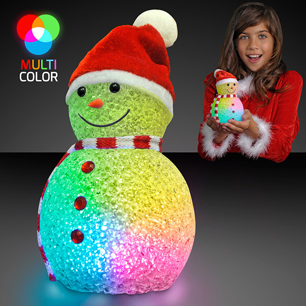 Color Changing LED Snowman Decoration. This Color Changing Snowman is the perfect table top Holiday decoration.