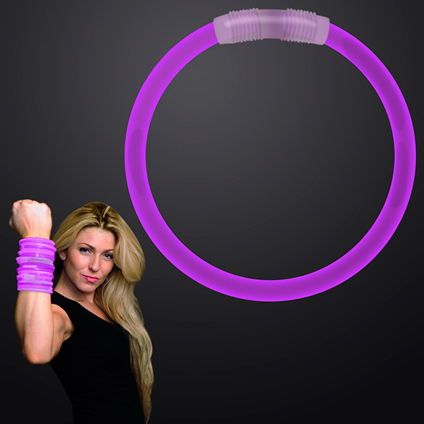 8" Purple Glow Bracelets. These Purple Glow Bracelets are perfect for glow in the dark parties.