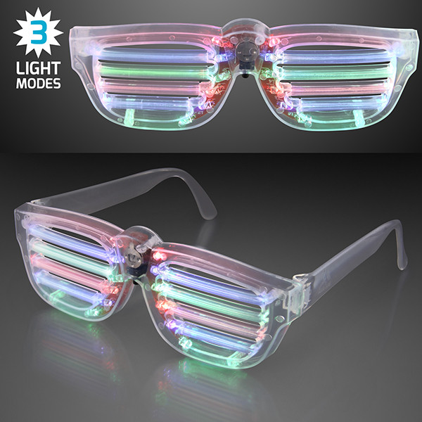 Flashing LED Rave Party Shades w/ Three Light Modes. These Rave Party Shades will make the perfect addition to any Rave Party outfit.