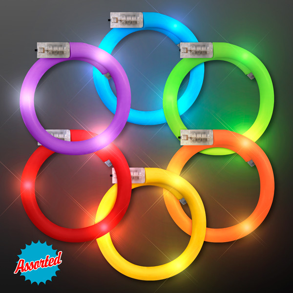 Assorted Color Flash LED Tube Bracelets. These Flash LED Tube Bracelets are perfect for glow in the dark parties.