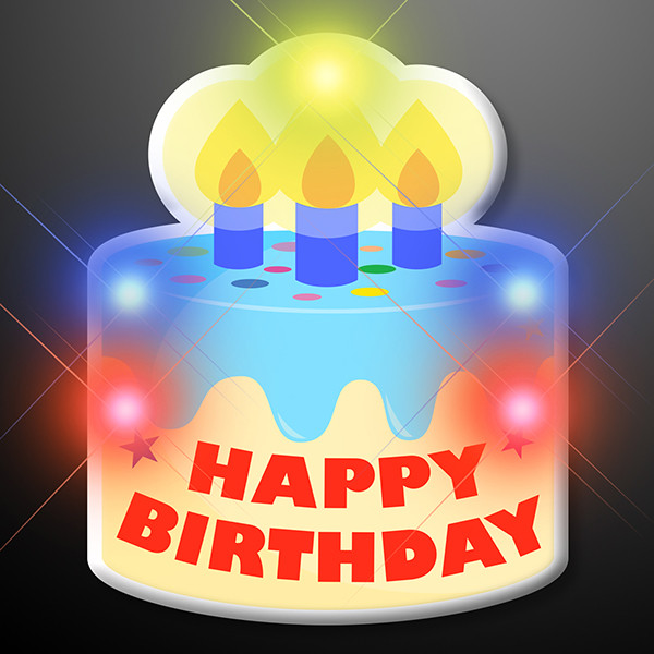 Happy Birthday Cake LED Pin Blinkies. These Happy Birthday Blinky Pins will make sure everyone knows who the star is.
