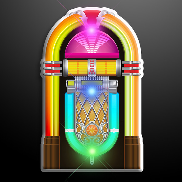Flashing 1950s Jukebox Flashing Pins. These 1950s Jukebox Flashing Pins will bring back the past in style.