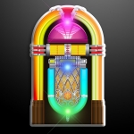 Flashing 1950's Jukebox Flashing Pins. These 1950's Jukebox Flashing Pins will bring back the past in style.