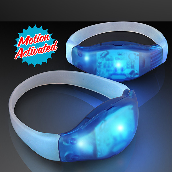 Light Up Blue LED Motion Activated Bracelets. These Light Up Motion Activated Bracelets are perfect for glow in the dark tag.