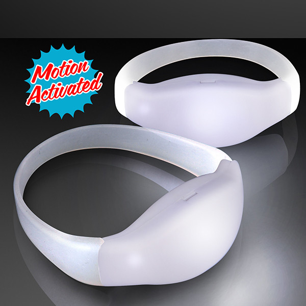 Light Up White LED Motion Activated Bracelets. These Light Up Motion Activated Bracelets are perfect for glow in the dark tag.