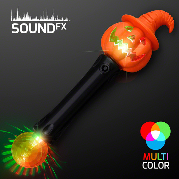 Witchy Pumpkin Light Up Wand w/ Sound Fx. This Witchy Pumpkin Wand is the perfect addition to any witch outfit.