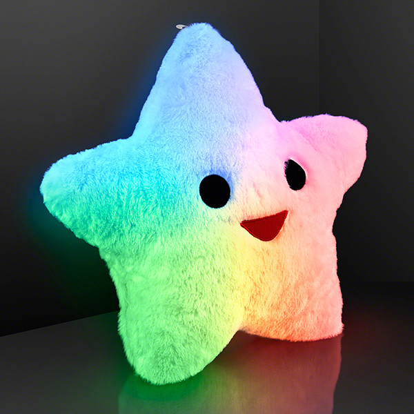 Happy Star Light Up Pillows. This Happy Star Light Up Pillow is perfect for the kiddos who are scarred of the dark.