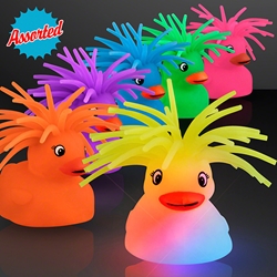 Assorted Light Up Crazy Hair Puffer Ducks. These Crazy Hair Puffer Ducks are great entertainment for the kiddos.