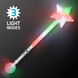 Red, white and green flashing jumbo star wand. 