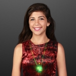 Jade Christmas tree light necklace with LED lights. 