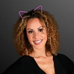 Headband with pink light up cat ears. 