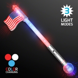 American flag jumbo wand that light sup in red, white and blue. 