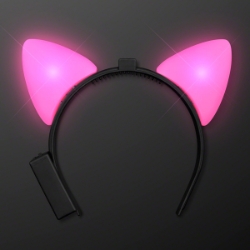 Pink light up cat ears headband.