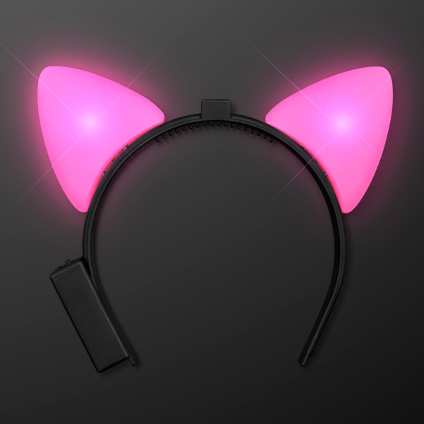 Pink light up cat ears headband.