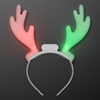 Headband with red and green light up antlers. 