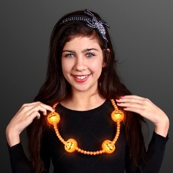 Pumpkin beads with LED lights. 
