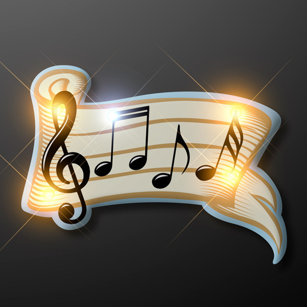 Bar of musical notes pin with lights.