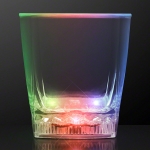 Color changing whiskey glass with multi-colored LED lights. 