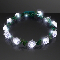 White Rosebud LED Flower Headbands