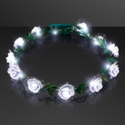 White Rosebud LED Flower Headbands